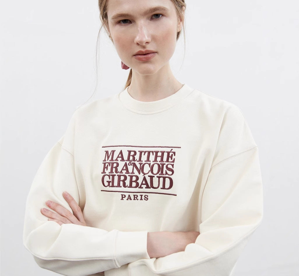 Sweatshirt Brodé Lettre Mode