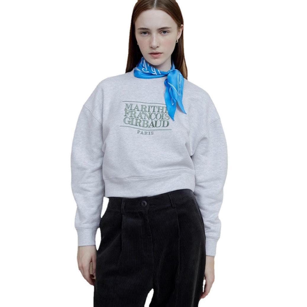 Sweatshirt Brodé Lettre Mode