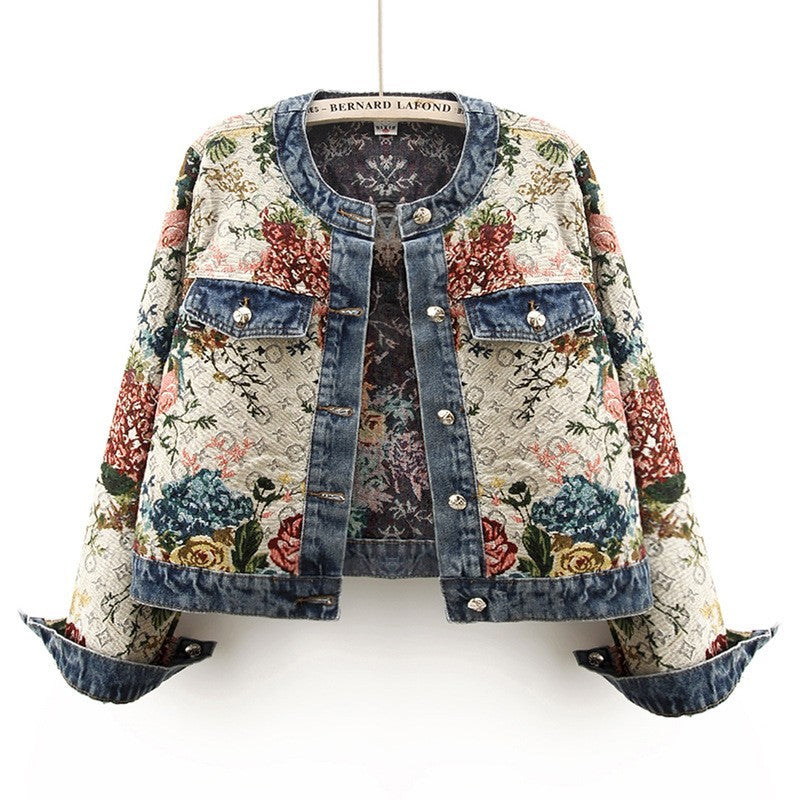 Veste Denim Imprimée Femme