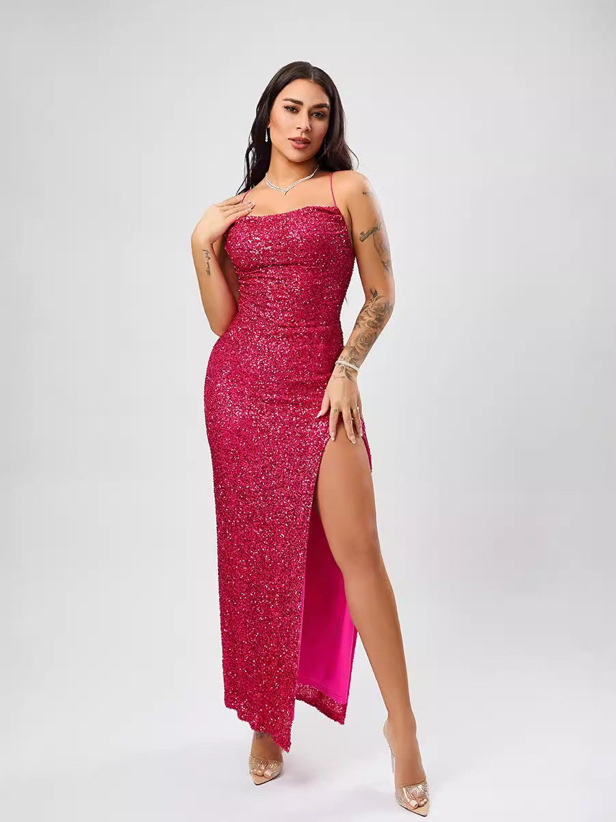 Robe Sequins Sexy Femme