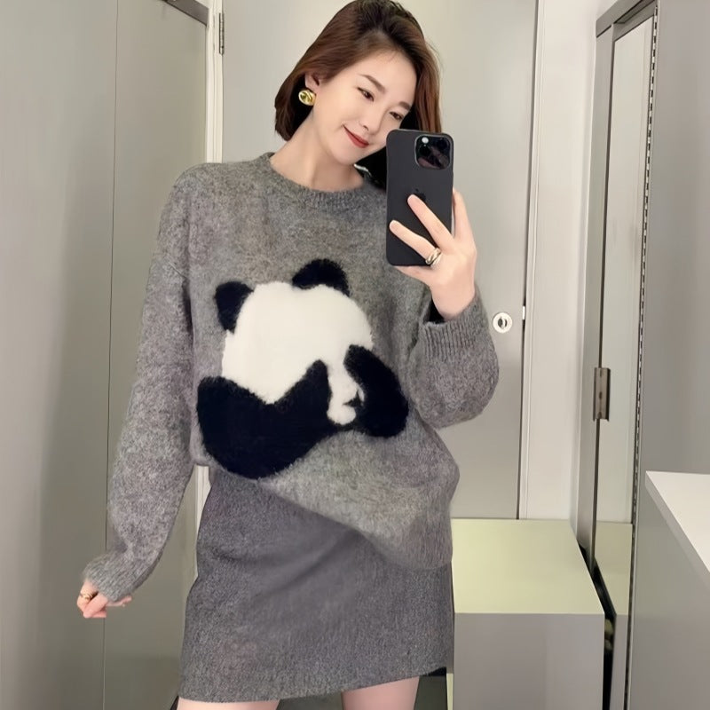 Pull Panda Jacquard Femmes