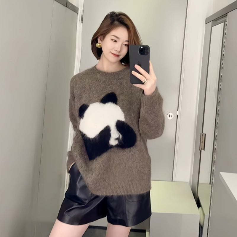 Pull Panda Jacquard Femmes