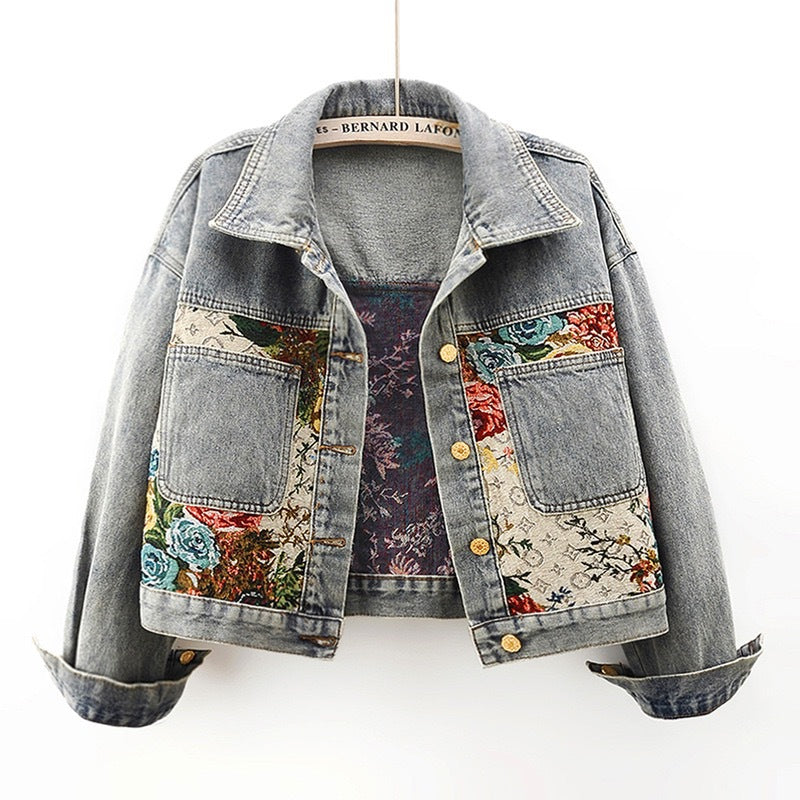 Veste Denim Imprimée Femme