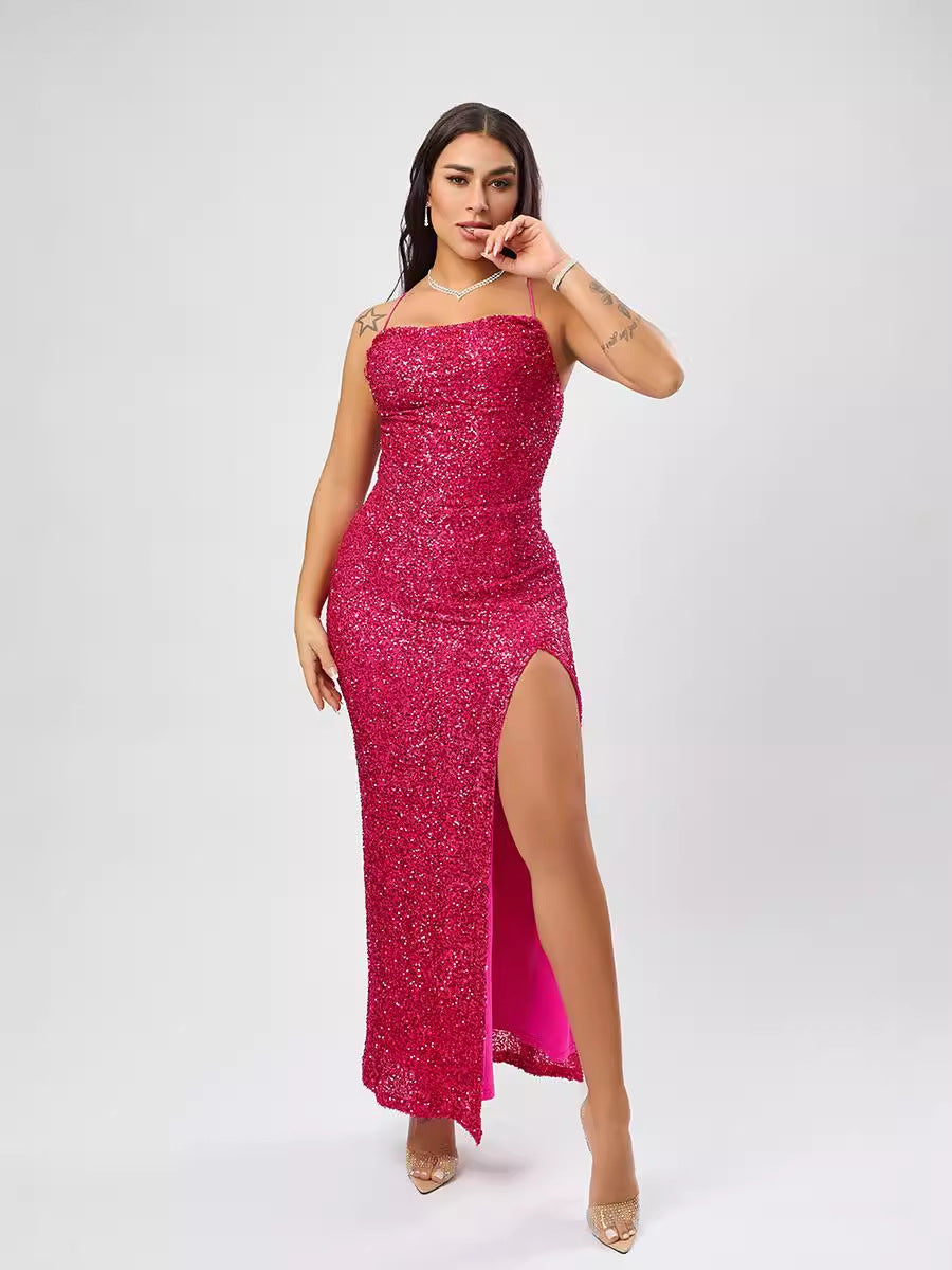 Robe Sequins Sexy Femme