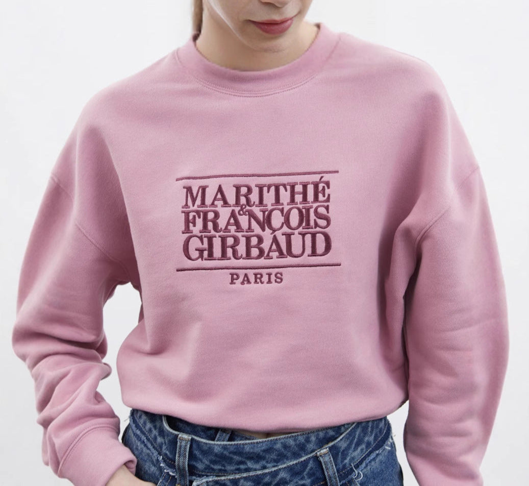 Sweatshirt Brodé Lettre Mode