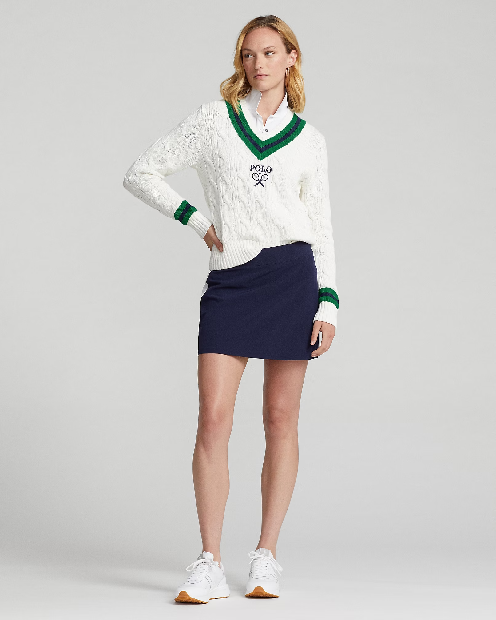 Pull en Coton Câblé Wimbledon Cricket