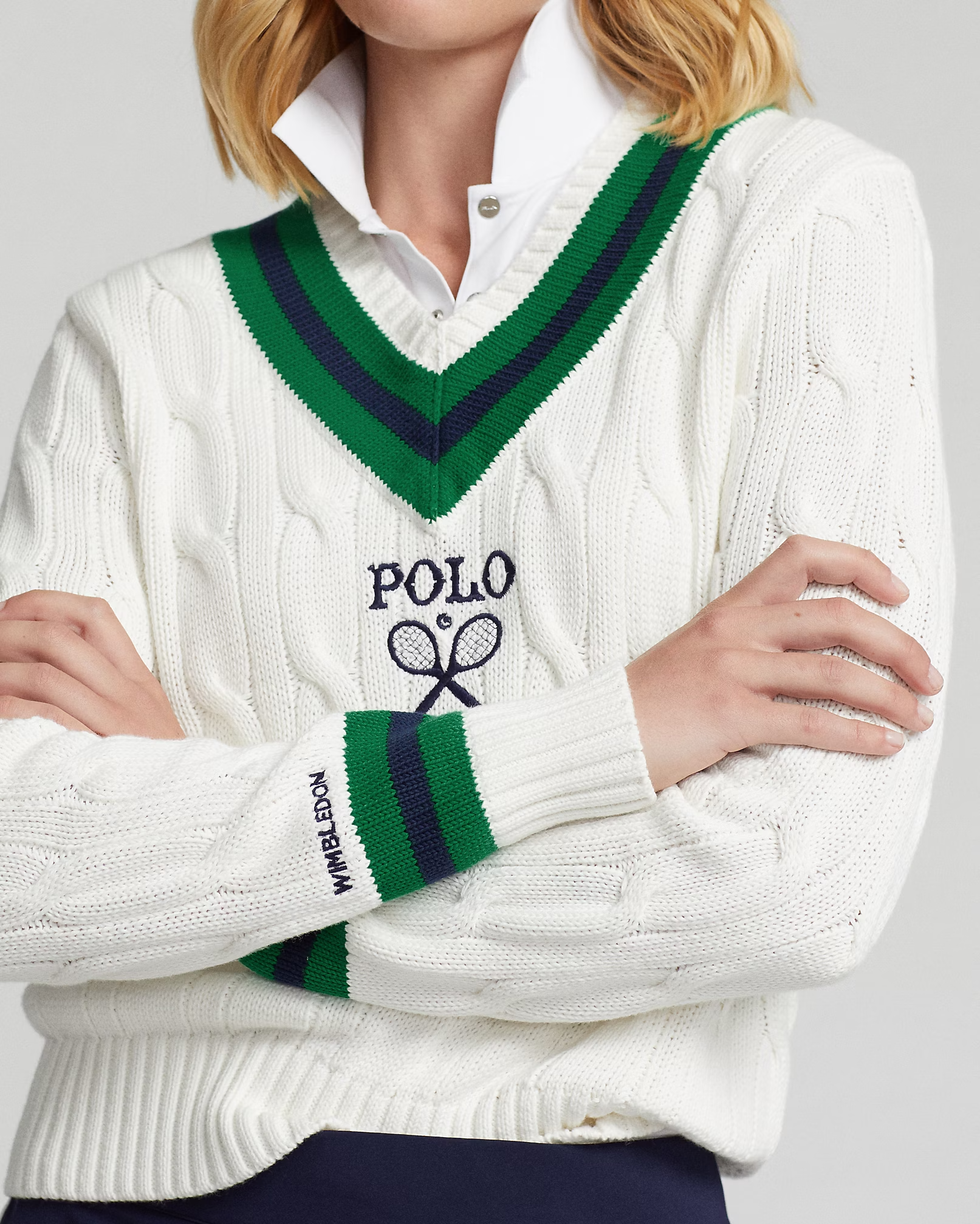 Pull en Coton Câblé Wimbledon Cricket